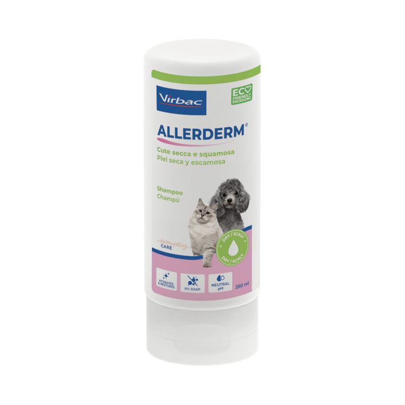 Virbac Allerderm Champô para Cães e Gatos Pele Seca e Escamosa 250 ml