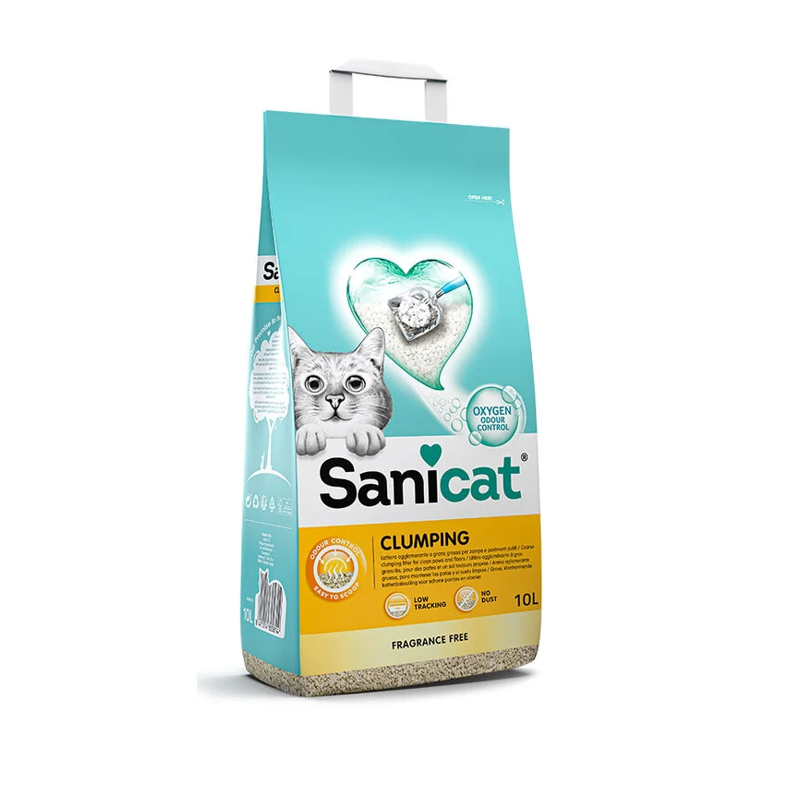 Sanicat Clumping: areia para gatos sem perfume, limpeza e conforto