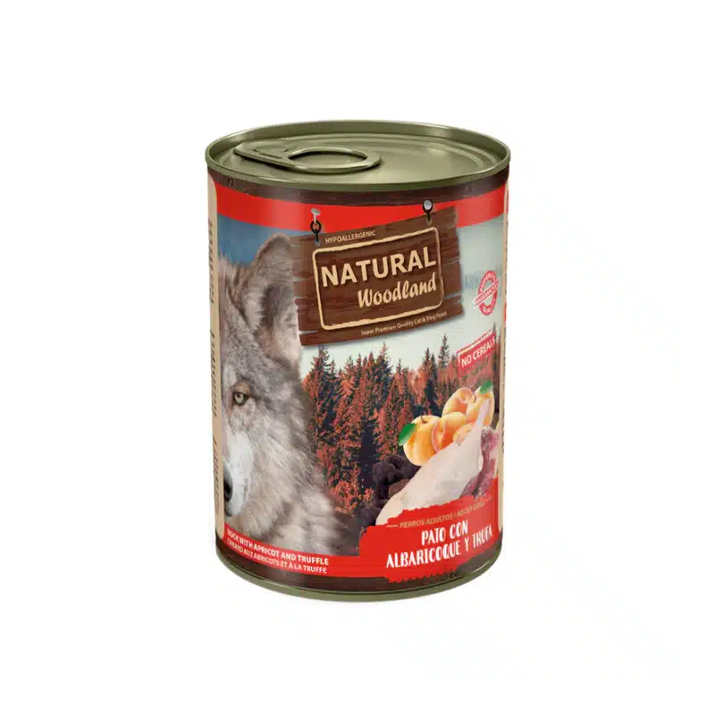 Natural Woodland Lata Perro Pato con Albaricoque y Trufa 400 g