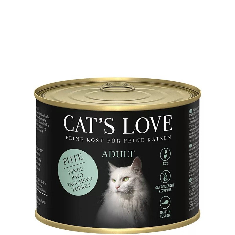 Cat´s Love Lata para Gatos Adultos Puro 200 Gr sabor pavo