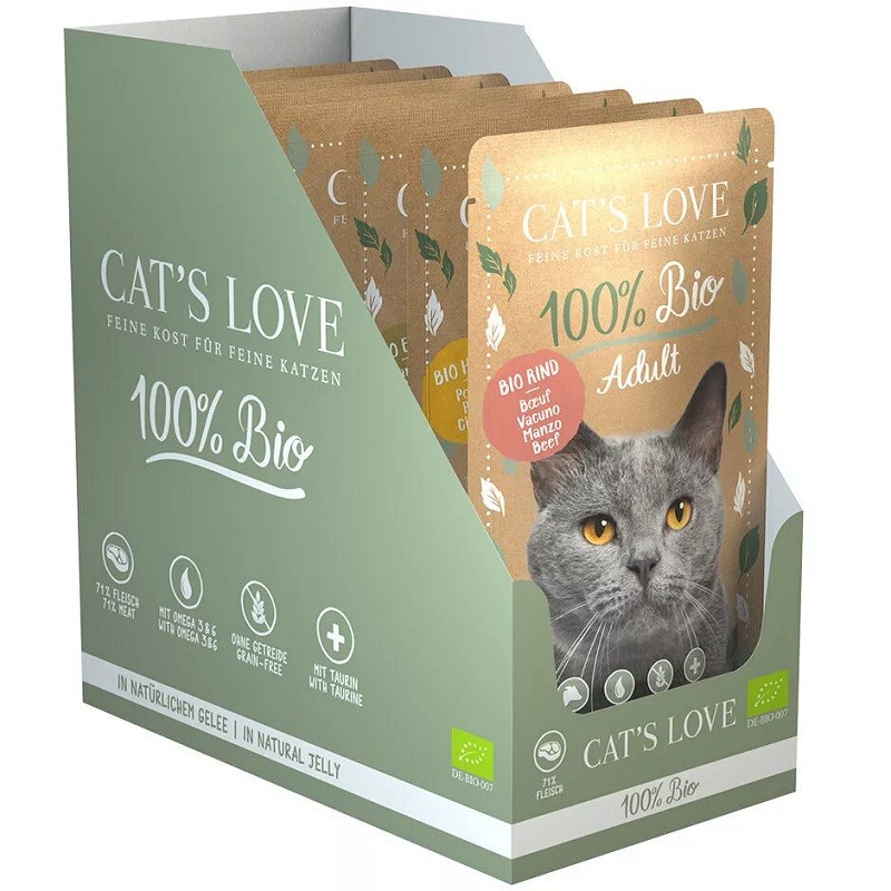 Cat’s Love Alimento Úmido Bio para Gatos Adultos Multipack