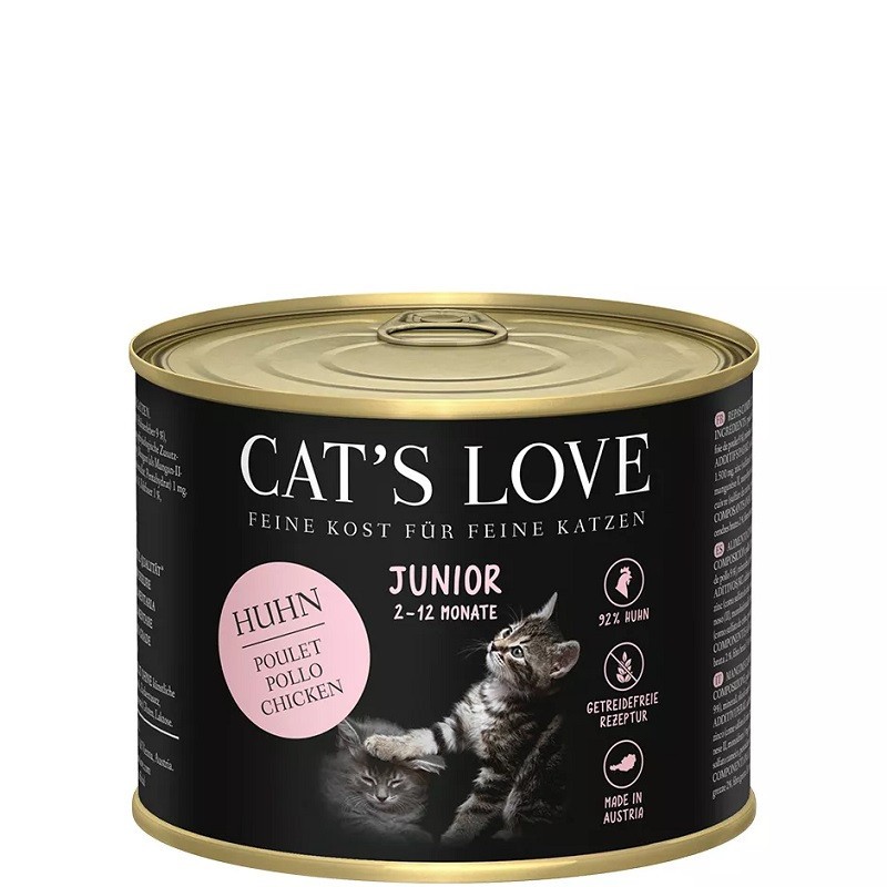 CAT'S LOVE lata Junior para gatos 200g - Comida Natural