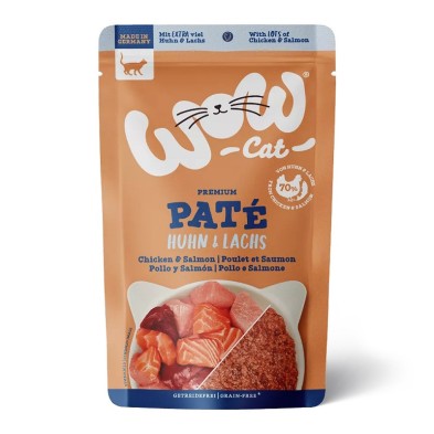 Ração húmida para gatos Sanduíche de frango e salmão 125g - WOW Pet