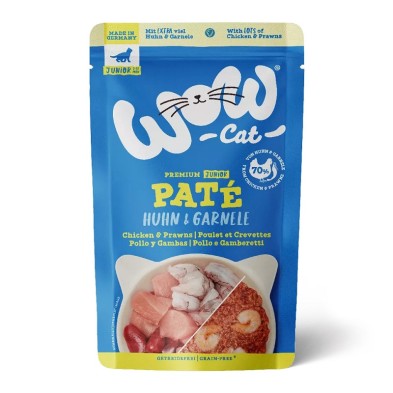 Alimento húmido para gatinhos Frango e Camarão 125g - WOW Pet