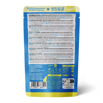 Alimento húmido para gatinhos Frango e Camarão 125g - WOW Pet