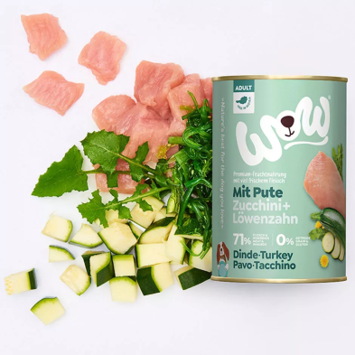 Comida Húmida para Cães Peru com Abobrinha 400g - WOW Pet