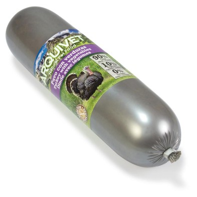 Comida húmida para cães Salsicha Sem Cereais de Peru e Legumes Arquivet para Cães 500g