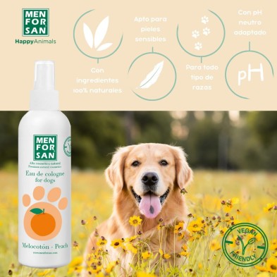 Menforsan Água de Colónia Pêssego 125 ml | Fragrância Suave Cães