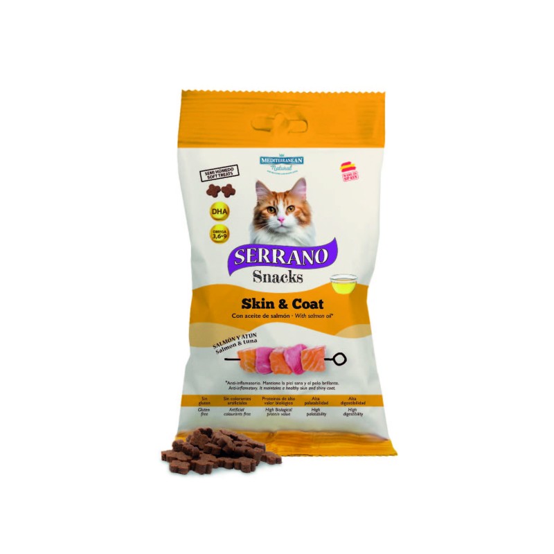 Mediterranean Serrano Snacks Gatos Omega 3, DHA Salmão | Saúde
