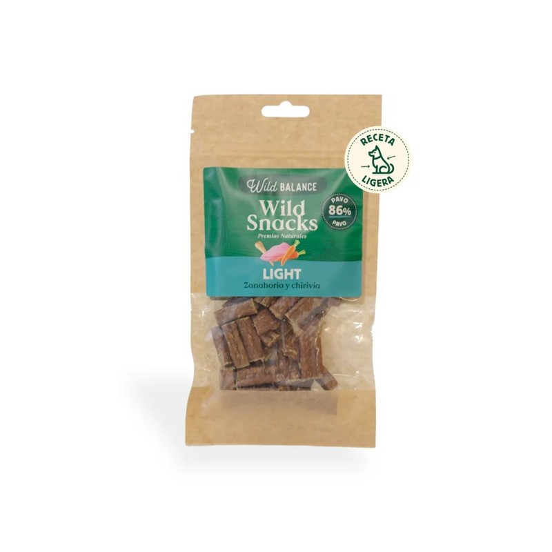 Wild Balance WILD SNACKS Premios Naturales Funcionales para Perros 75 Gr Light Pavo