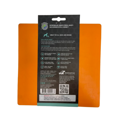LICKIMAT Classic Playdate Alfombrilla para Lamer color NARANJA etiqueta