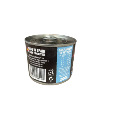 Lata de Alpha Spirit para gatos adultos de salmón con piña 200 gr