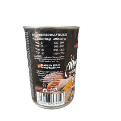 Comida húmida para cães Alpha Spirit Lata Almôndegas de peru e cúrcuma 400gr