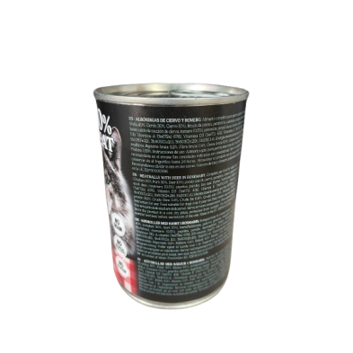 Lata de almôndegas de Cervo e Alecrim para cães Alpha Spirit 400gr