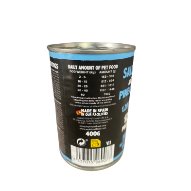 Alimento Húmido Alpha Spirit para cães sem cereais Lata Salmão com Ananás 400gr