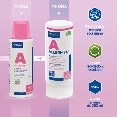 Virbac Champô para Cães e Gatos Champô Dermatológico Allermyl 250 ml