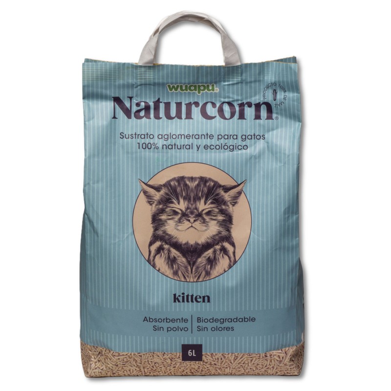Naturcorn Areia para gatinhos com aglomerado de milho