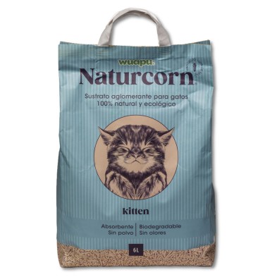 Wuapu Naturcorn Kitten Pelets Aglomerante de Maiz para Gatitos