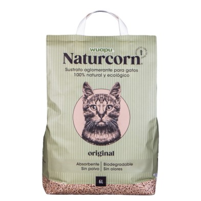 Wuapu Naturcorn Original Pelets Aglomerantes para Gatos 6 l