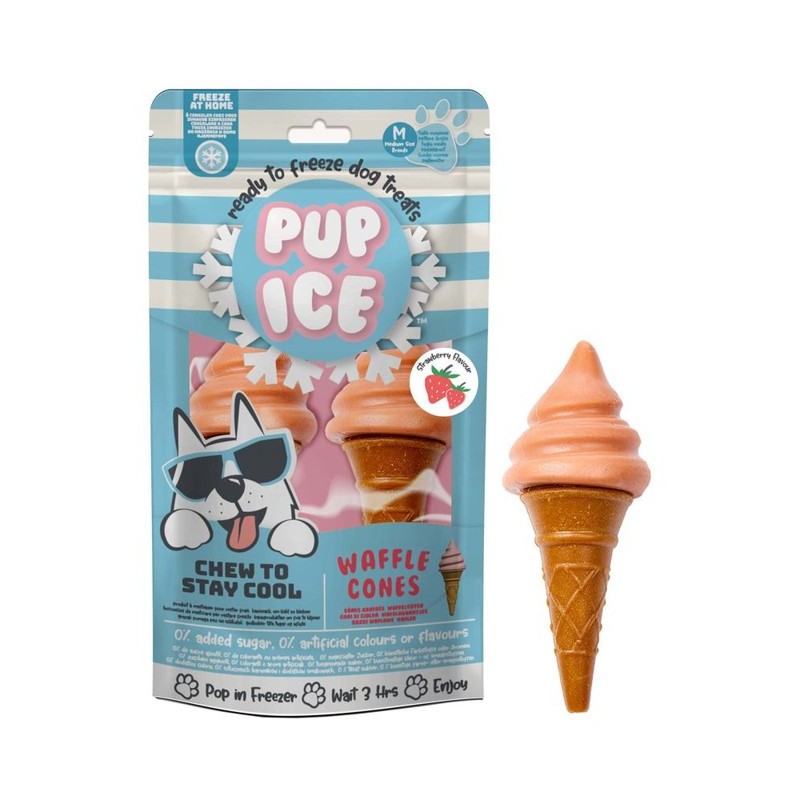 Pup Ice Snacks Helado Cucurucho de Fresa 2 unds.