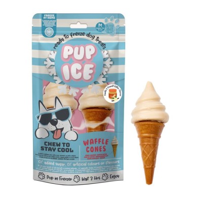 Snack de helado para perros de Cacahuete y Vainilla I Pup Ice Snacks Helado Cucurucho de Vainilla y Cacahuete 2 unds