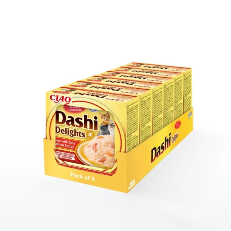 Churu Cat Dashi Pollo con atún y salmón pack