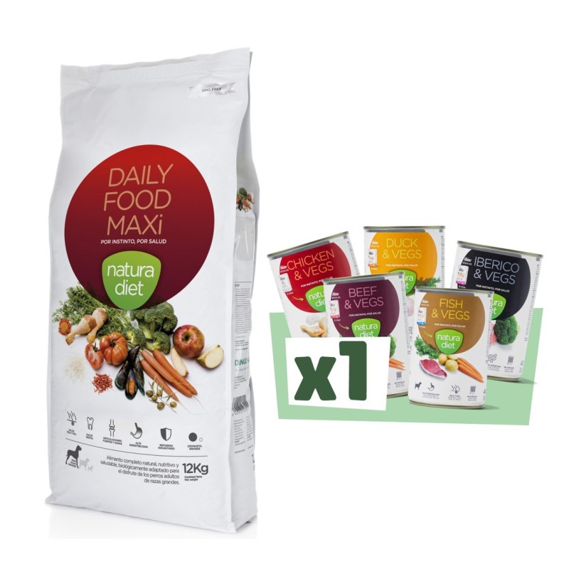 Pienso Natura Diet  sin cereales para perros Maxi con Pollo y Arroz