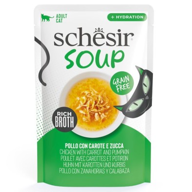 Pack sopas Schesir Comida Húmeda Gato Soup Pollo y Calabaza