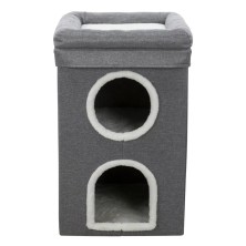 Rascador Cerrado 2 pisos con lateral en Sisal y Cuna (65x38x38cm)
