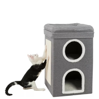 Rascador para gatos con 2 pisos y cuna - Superpet