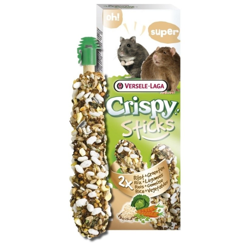 Barritas para roedores I Versele-Laga Sticks Crispy Arroz y Verduras para Hamsters y Ratas