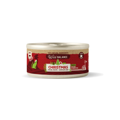 Wild Balance Receta de Navidad Lata de Pollo, Ternera y Pavo para Gatos 120 gr