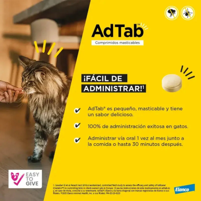AdTab Antiparasitario comprimido masticable para gatos