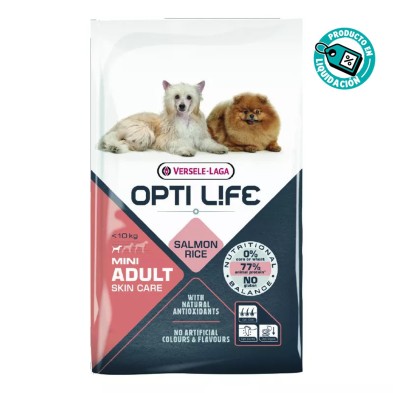 Ração com salmão e arroz para cães adultos de raças mini Versele-Laga Opti Life Adult Sking Care Mini