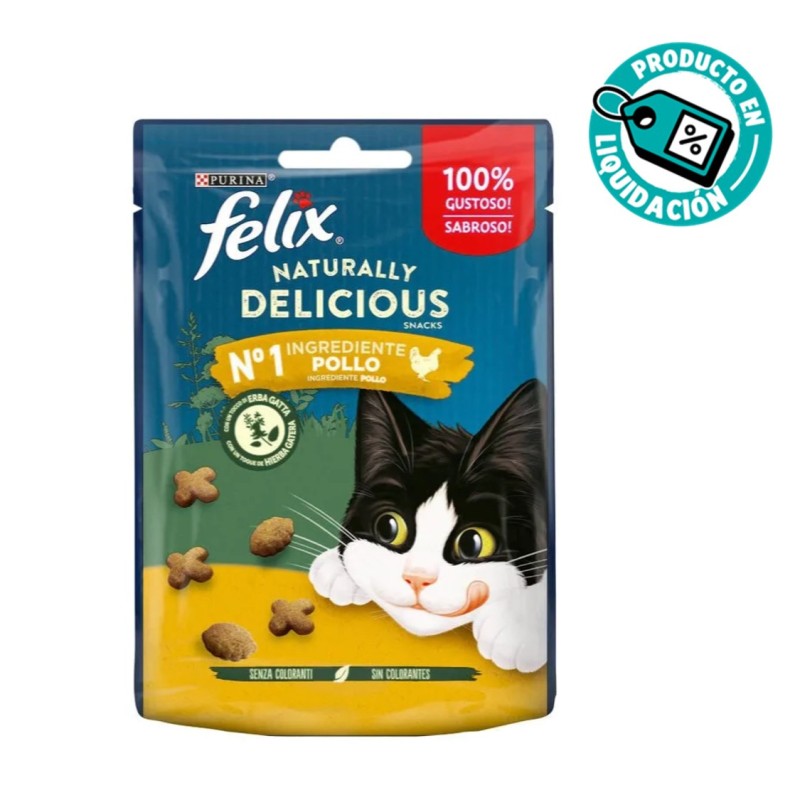 Felix Snacks para Gatos Naturally Delicious  con Pollo y hierba Catnip