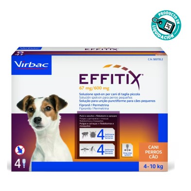 Virbac Pipetas Effitix Solución Spot-On para Perros 4 pipetas