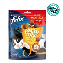 Felix Snacks para Gatos Party Mix Original Maxipack con Pollo, Hígado y Pavo 200 gr
