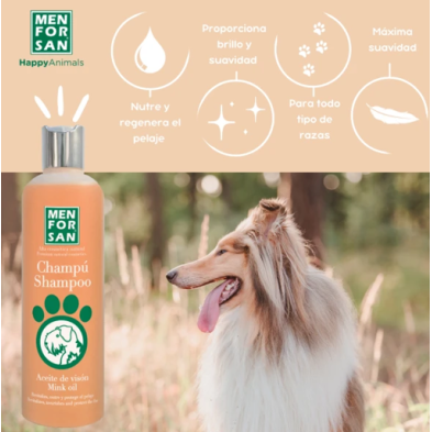 Shampoo para cães Menforsan protetor de cabelo com óleo de vison