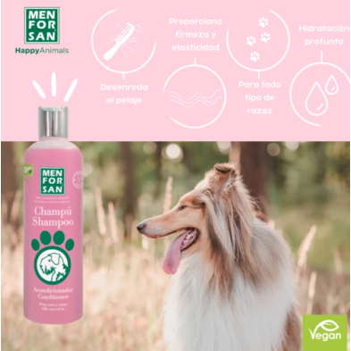 Menforsan Shampoo Condicionador Antinudos para cães com pêlo longo