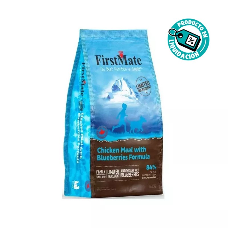 Ração FirstMate Sem Cereais para Cães de Frango com Mirtilos