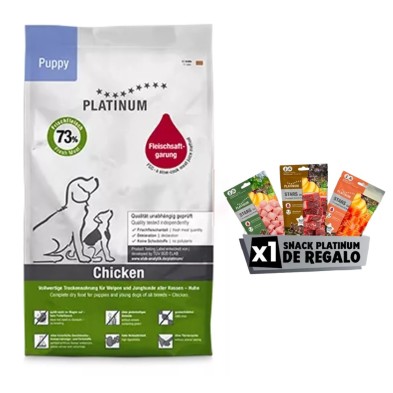 Cereais naturais de platina sem cereais para cachorros e jovens com frango