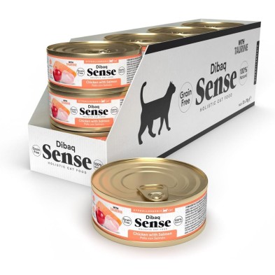 Dibaq Sense CAT Lata Grain Free pollo y salmón 12 x 70 gr