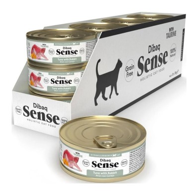 Comida húmida de atum e coelho Dibaq Sense para gatos