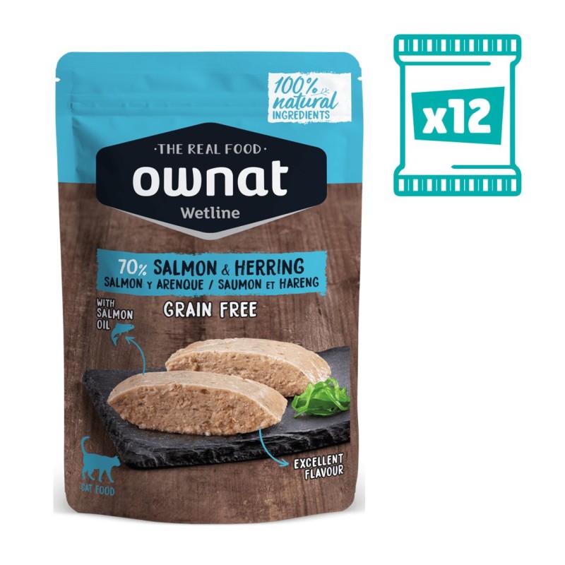 Próprio Salmão e Arenque Comida Molhada de Gato 85 g