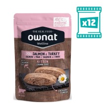 Comida Húmeda Ownat  de Carne de Salmón y Pavo para gatitos 85 g