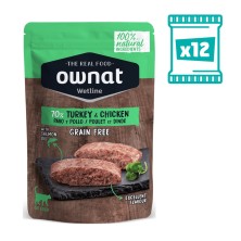 Comida Húmeda Ownat  de Carne de Pavo y Pollo para gatos 85 g